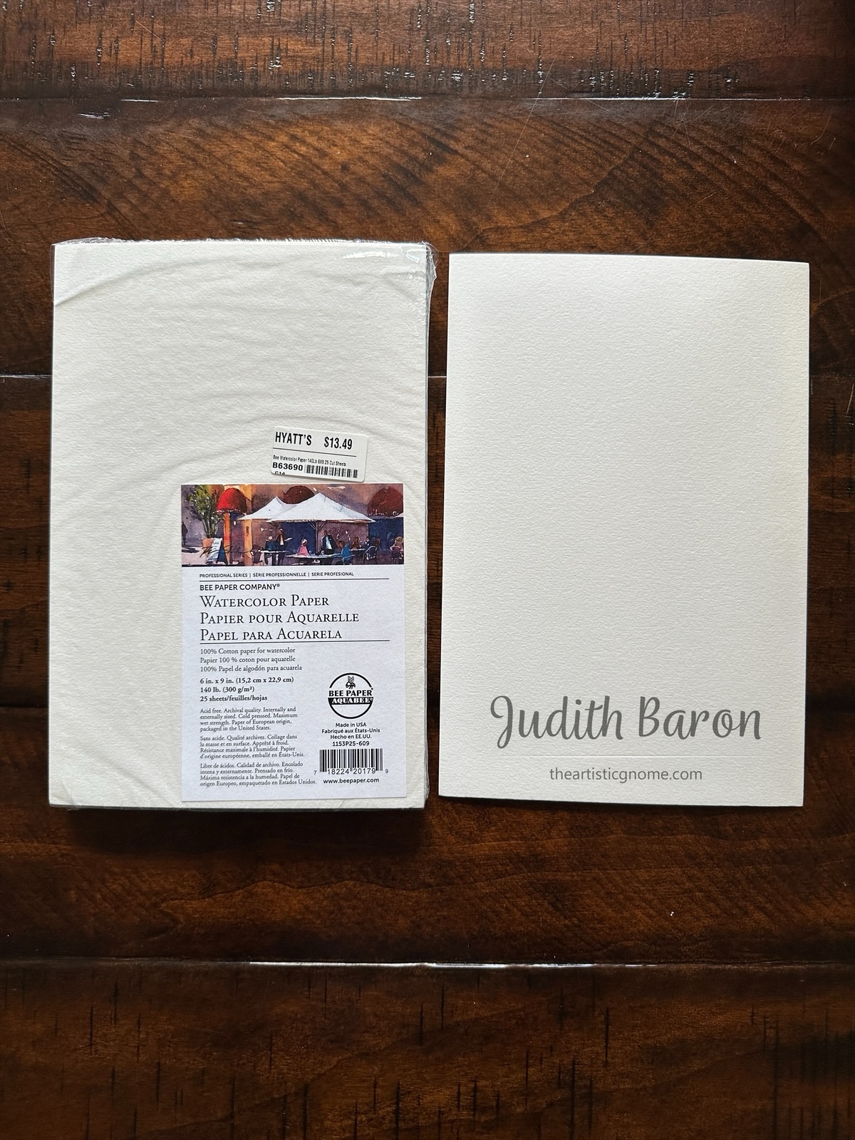Bee Paper Aquarellpapier Cold Press, 15,2 X 22,9 Cm, 50 Blatt – 100% Baumwolle, 40,8 Kg